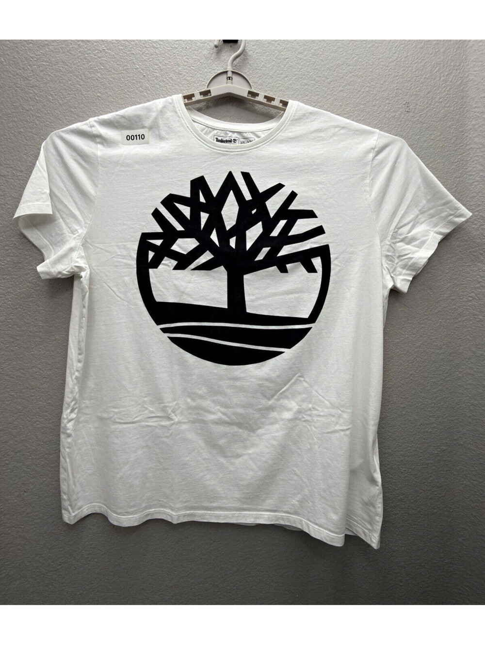 Timberland Men's Big & Tall 3XL White Tree Logo Graphic Cotton Crew Tee